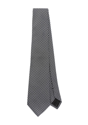 Giorgio Armani geometric-patterned silk tie - Black