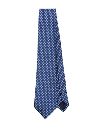 Giorgio Armani boat-patterned silk tie - Blue