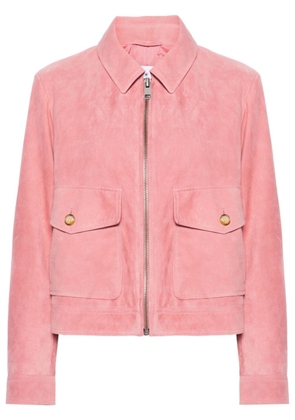 Manuel Ritz zip-up suede shirt jacket - Pink