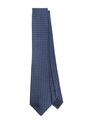 Giorgio Armani geometric-patterned silk tie - Blue