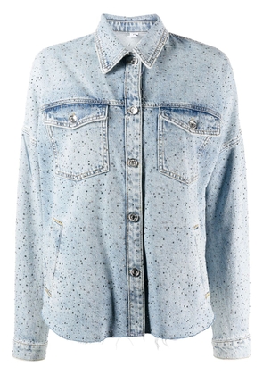 LIU JO rhinestone-embellished denim jacket - Blue