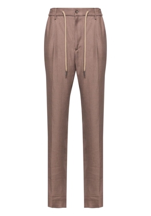 Tagliatore Newman mid-rise tapered trousers - Brown