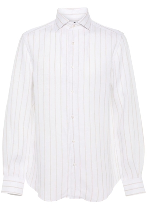 Boggi Milano striped linen shirt - White