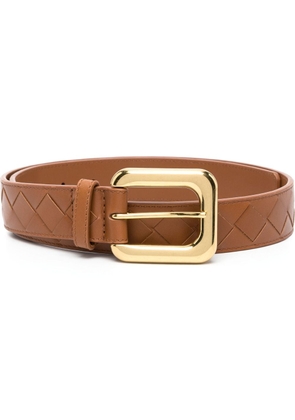 Bottega Veneta Intrecciato leather belt - Brown