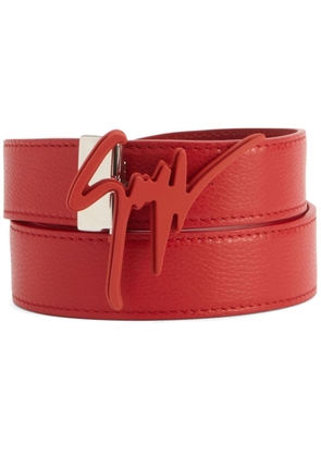 Giuseppe Zanotti Giuseppe grained-texture leather belt - Red