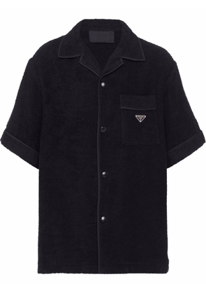 Prada towelling-finish bowling shirt - Black