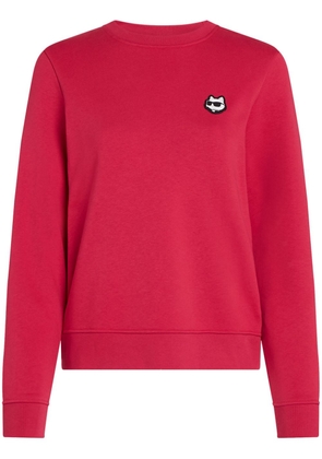 Karl Lagerfeld Ikonik 2.0-appliqué organic cotton sweatshirt - Red