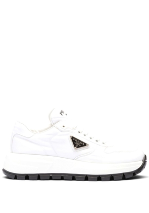 Prada logo leather sneakers - White