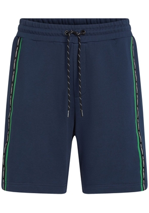 Karl Lagerfeld stripe-logo organic-cotton shorts - Blue