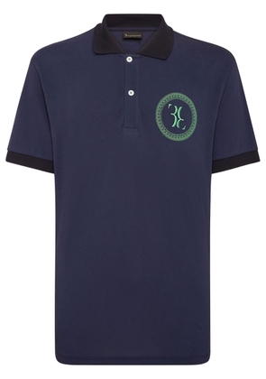 Billionaire logo-embroidered cotton polo shirt - Blue