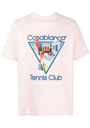 Casablanca graphic-print cotton T-shirt - Pink