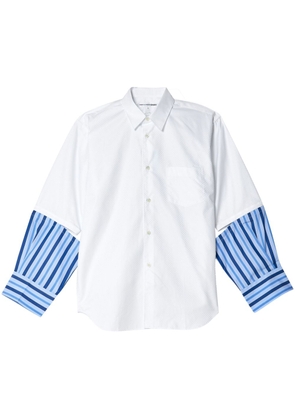Comme Des Garçons Shirt striped panelled cotton shirt - White