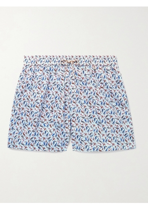Loro Piana - Mid-Length Printed Cotton Swim Shorts - Men - Blue - XS
