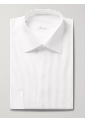 Brioni - White Slim-Fit Bib-Front Double-Cuff Cotton-Voile Shirt - Men - White - EU 39