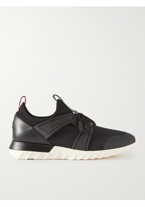 Moncler - Emilien Rubber and Leather-Trimmed Neoprene Sneakers - Men - Black - EU 39