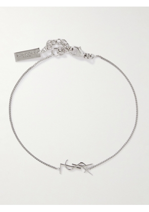SAINT LAURENT - Logo-Detailed Silver-Tone Chain Bracelet - Men - Silver - M