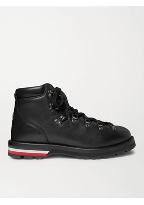 Moncler - Striped Full-Grain Leather Boots - Men - Black - EU 40