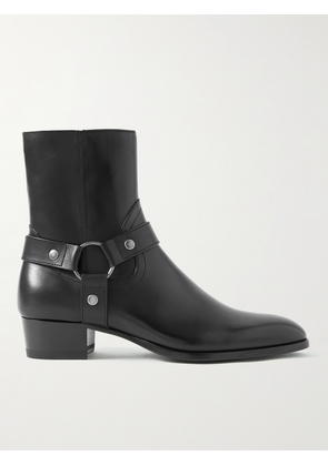 SAINT LAURENT - Wyatt Buckled Leather Boots - Men - Black - EU 41