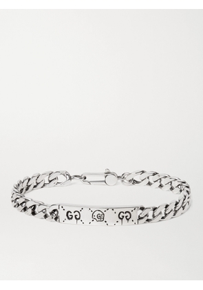 Gucci - GucciGhost Engraved Sterling Silver ID Bracelet - Men - Silver - 17