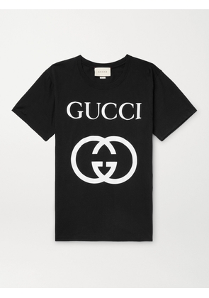 Gucci - Logo-Print Cotton-Jersey T-Shirt - Men - Black - XS