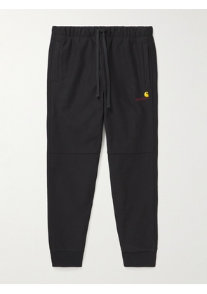 Carhartt WIP - American Script Tapered Cotton-Blend Jersey Sweatpants - Men - Black - XS