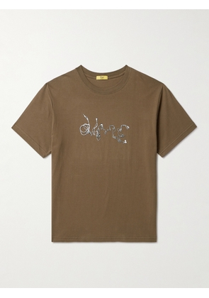 DIME - Tangle Logo-Print Cotton-Jersey T-Shirt - Men - Brown - S