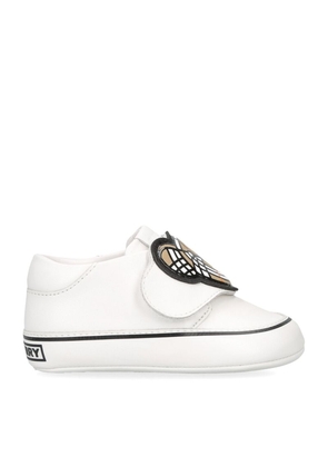 Burberry Kids Leather Embellished Ross Bear Sneakers