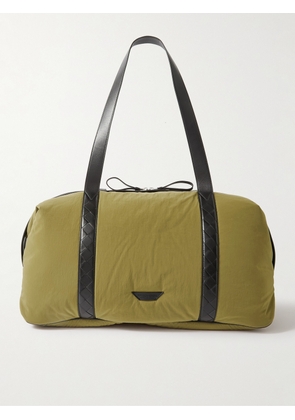Bottega Veneta - Leather-Trimmed Shell Duffle Bag - Men - Green