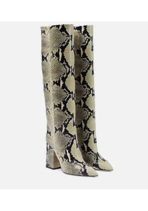 Paris Texas Anja snake-print leather knee-high boots