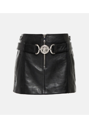 Versace Medusa leather miniskirt