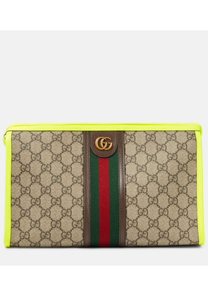 Gucci Ophidia GG leather-trimmed makeup bag