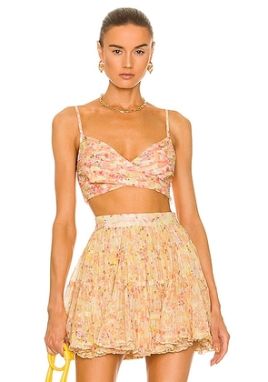 ROCOCO SAND Faye Crop Top in Peach & Butter Yellow - Orange. Size XS (also in ).