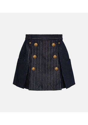 Balmain Striped denim miniskirt