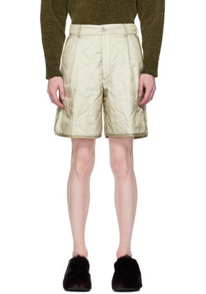 Dries Van Noten Green Padded Shorts