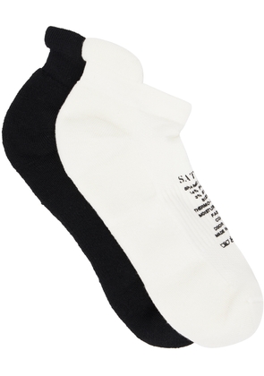 Satisfy Two-Pack Black & White Merino Low Socks