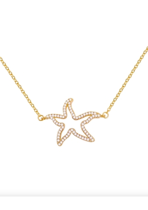Sea Star Bling Necklace In Gold