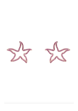 Sea Star Bling Earrings In Hot Pink
