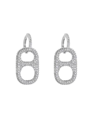 Micropave Pop Drop Earrings In Silver