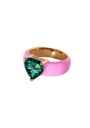 Ling Bling Ring In Pink X Green Heart