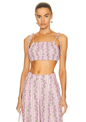 LoveShackFancy Simpson Crop Top in Blushing Pink - Pink. Size M (also in ).