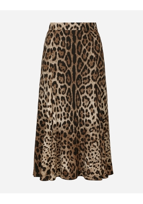 Dolce & Gabbana Leopard-print Cady Circle Skirt - Woman Skirts Animal Print Viscose 42