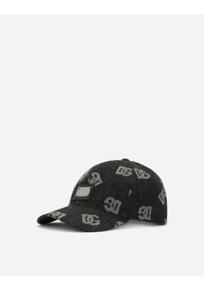 Dolce & Gabbana Jacquard Baseball Cap With Dg Monogram - Man Hats And Gloves Blue 57