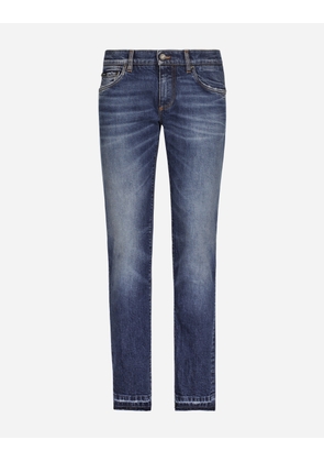 Dolce & Gabbana Washed Skinny Fit Stretch Denim Jeans - Man Denim Multi-colored Denim 52