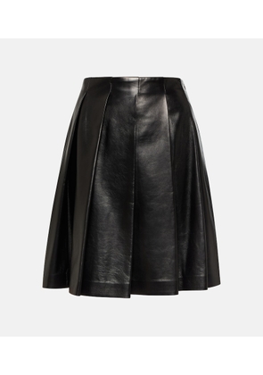 Brunello Cucinelli Pleated leather miniskirt