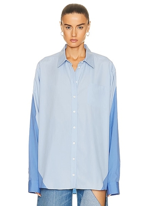 Peter Do Combo Twisted Oversized Shirt in Light Blue & Medium Blue - Blue. Size 36 (also in ).