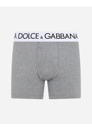 Dolce & Gabbana Two-way-stretch Cotton Jersey Long-leg Boxers - Man Underwear And Loungewear Gray Cotton 5