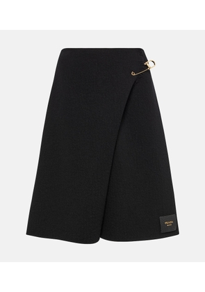 Prada Wool-blend wrap miniskirt