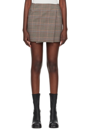 Sportmax Brown Glen Plaid Miniskirt