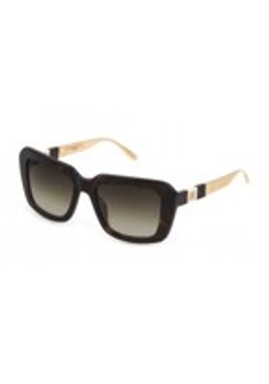 Carolina Herrera Brown Rectangular Ladies Sunglasses SHN619M 01GR 53