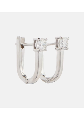 Melissa Kaye Aria U Huggie 18kt white gold hoop earrings with diamonds